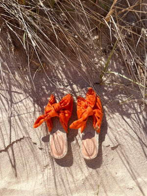 Tulum Linen Sandals (orange)