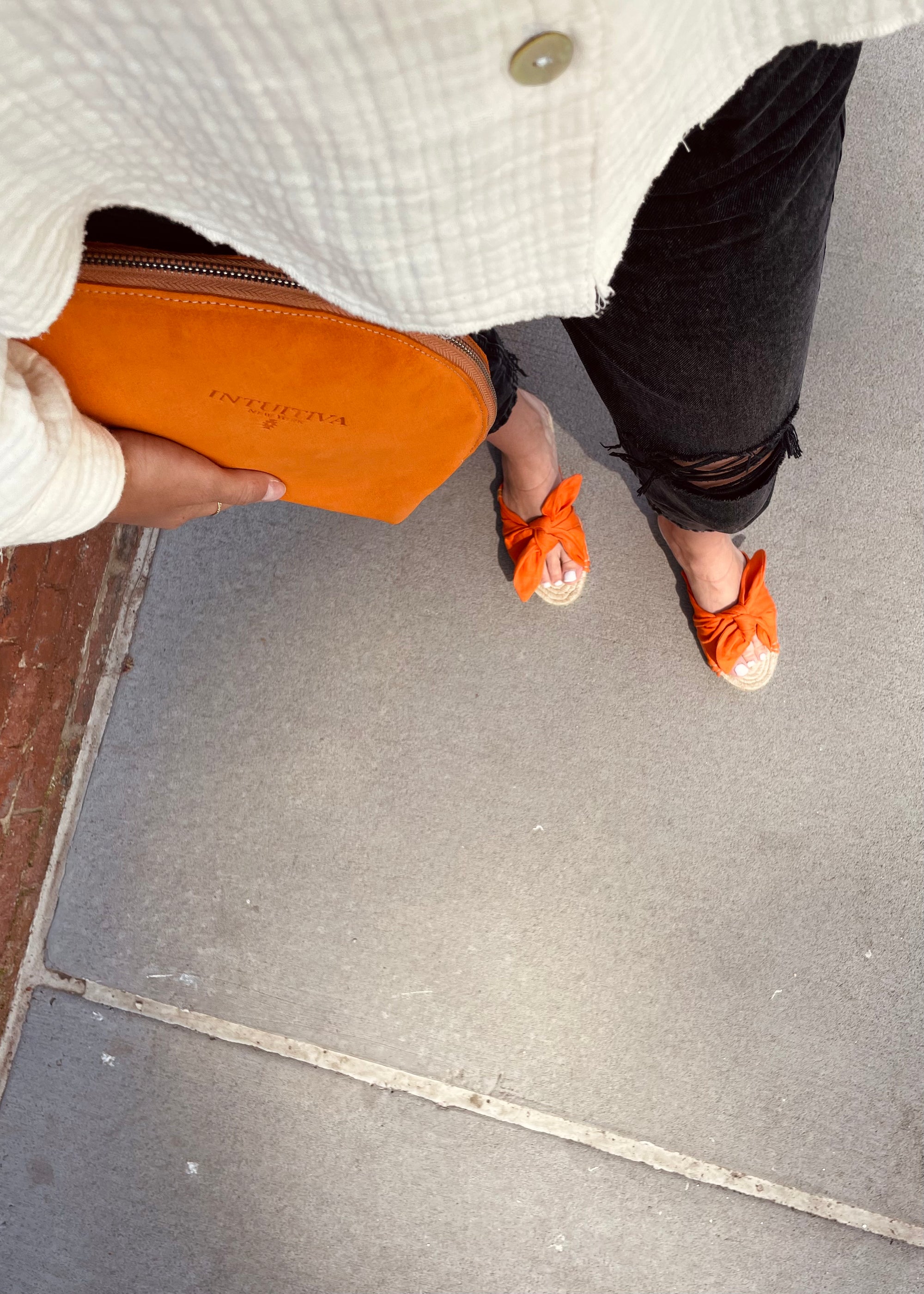 Tulum Linen Sandals (orange)