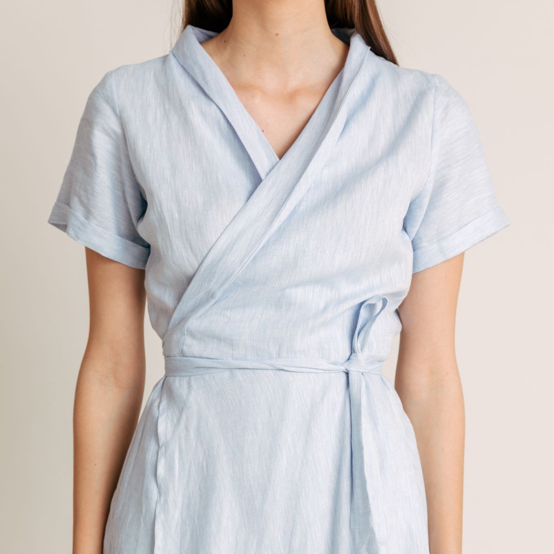 Josephine Linen Wrap Dress