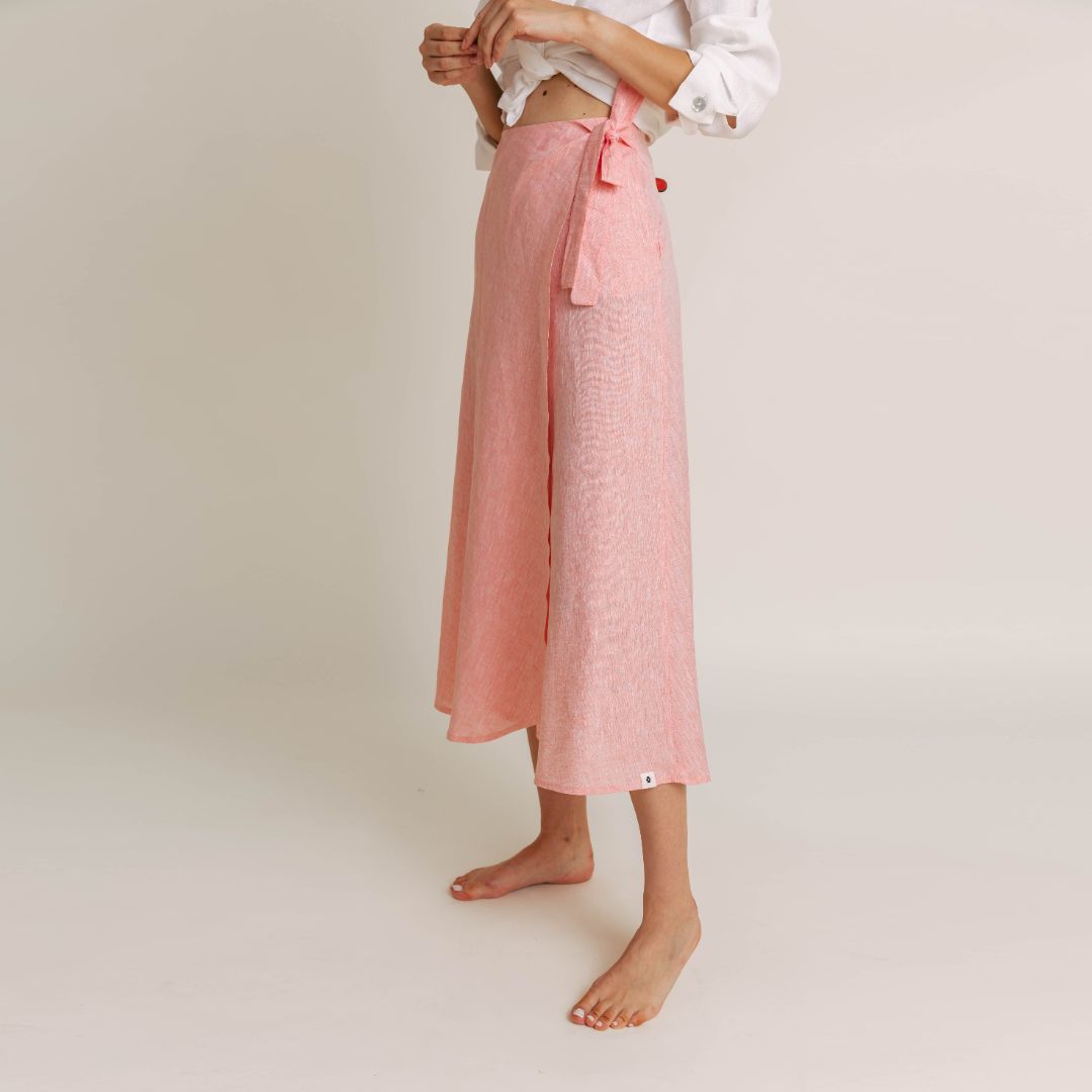 Mila Linen Wrap Skirt