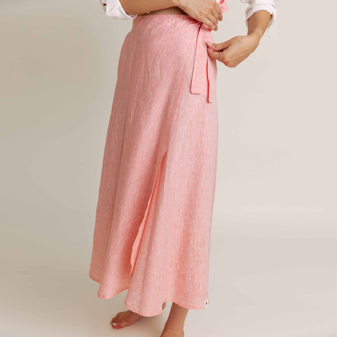 Mila Linen Wrap Skirt