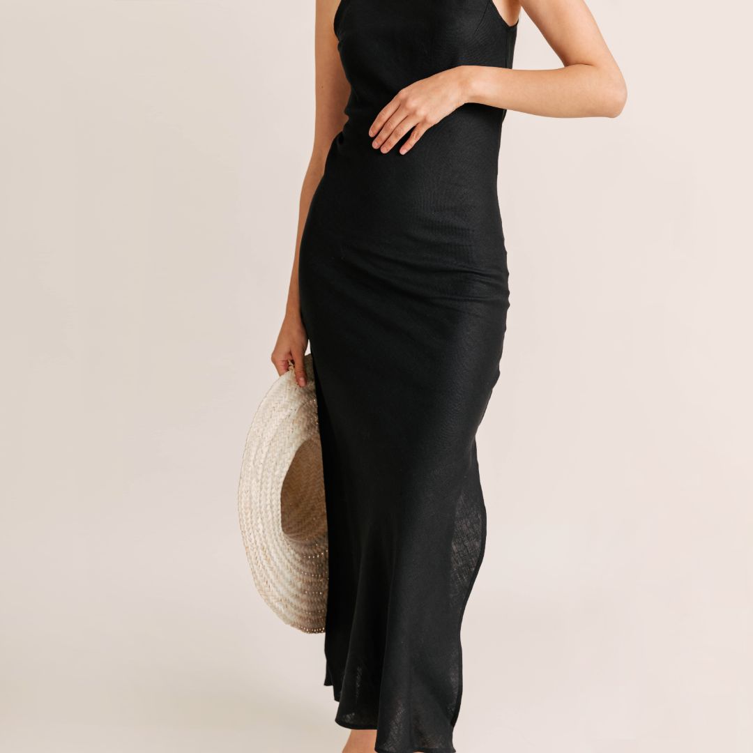 Sundown Linen Slip Dress - INTUITIVA Sundown Linen Slip Dress - INTUITIVA
