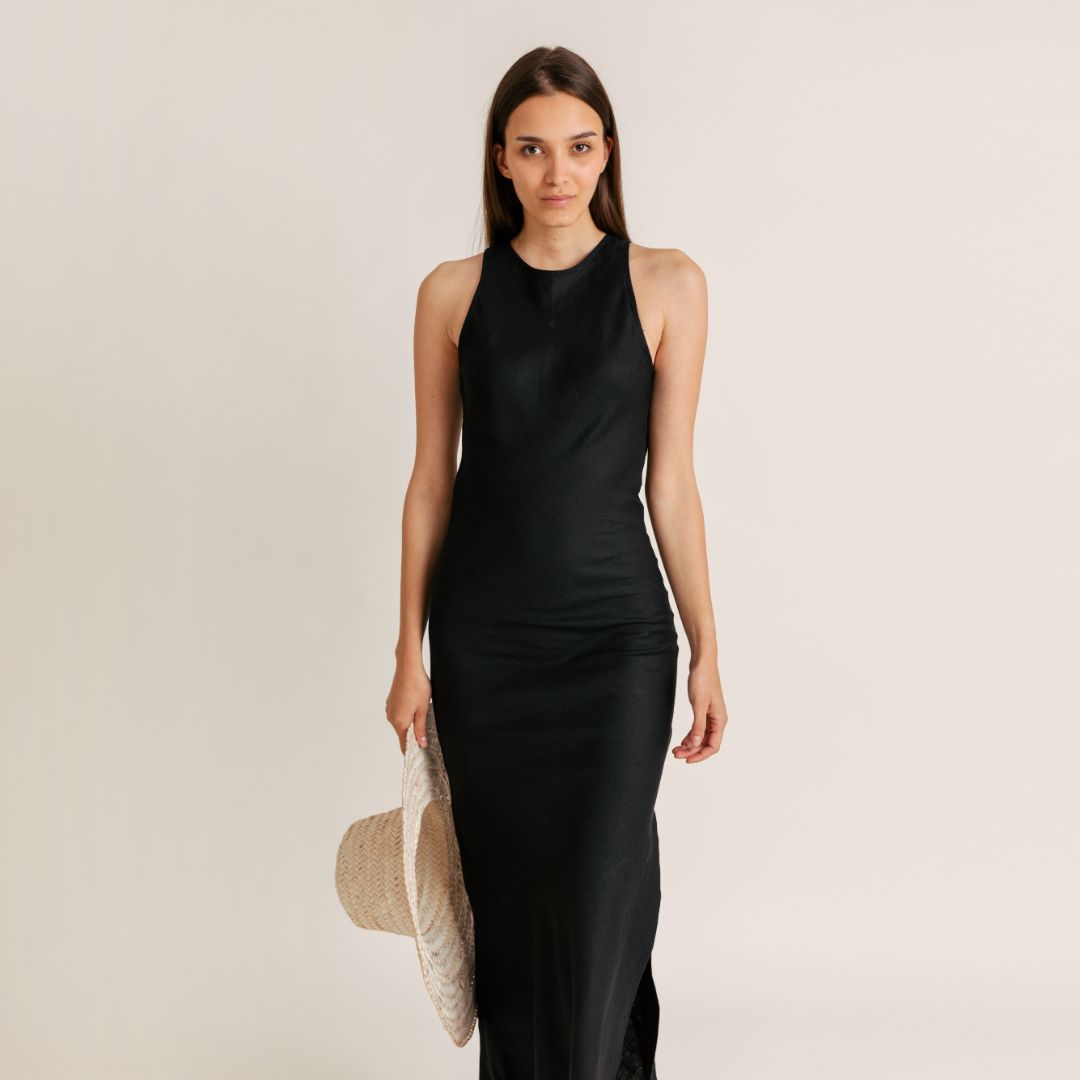 Sundown Linen Slip Dress - INTUITIVA Sundown Linen Slip Dress - INTUITIVA
