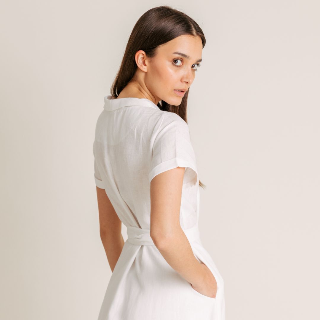 Josephine Linen Wrap Dress