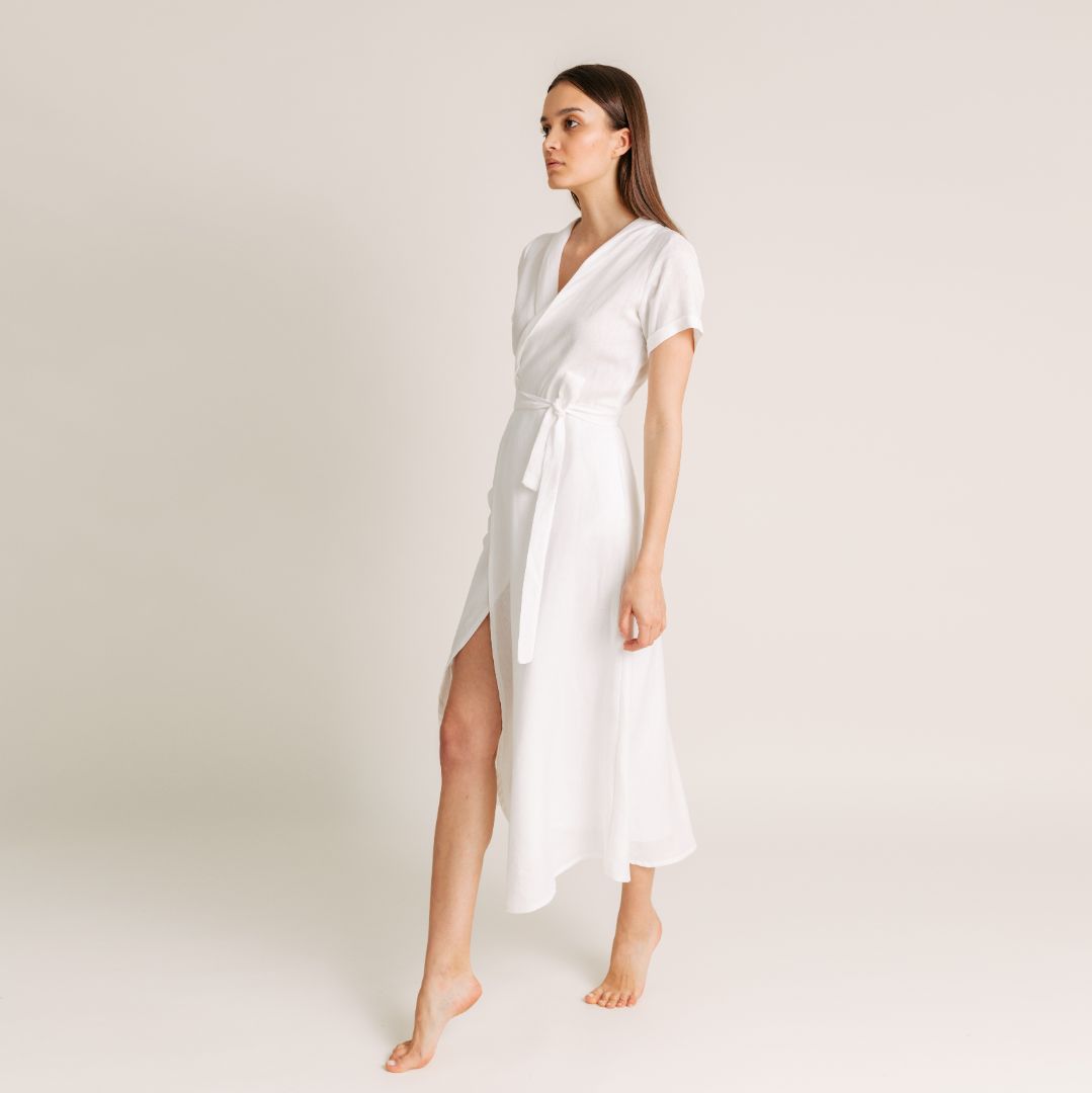 Josephine Linen Wrap Dress