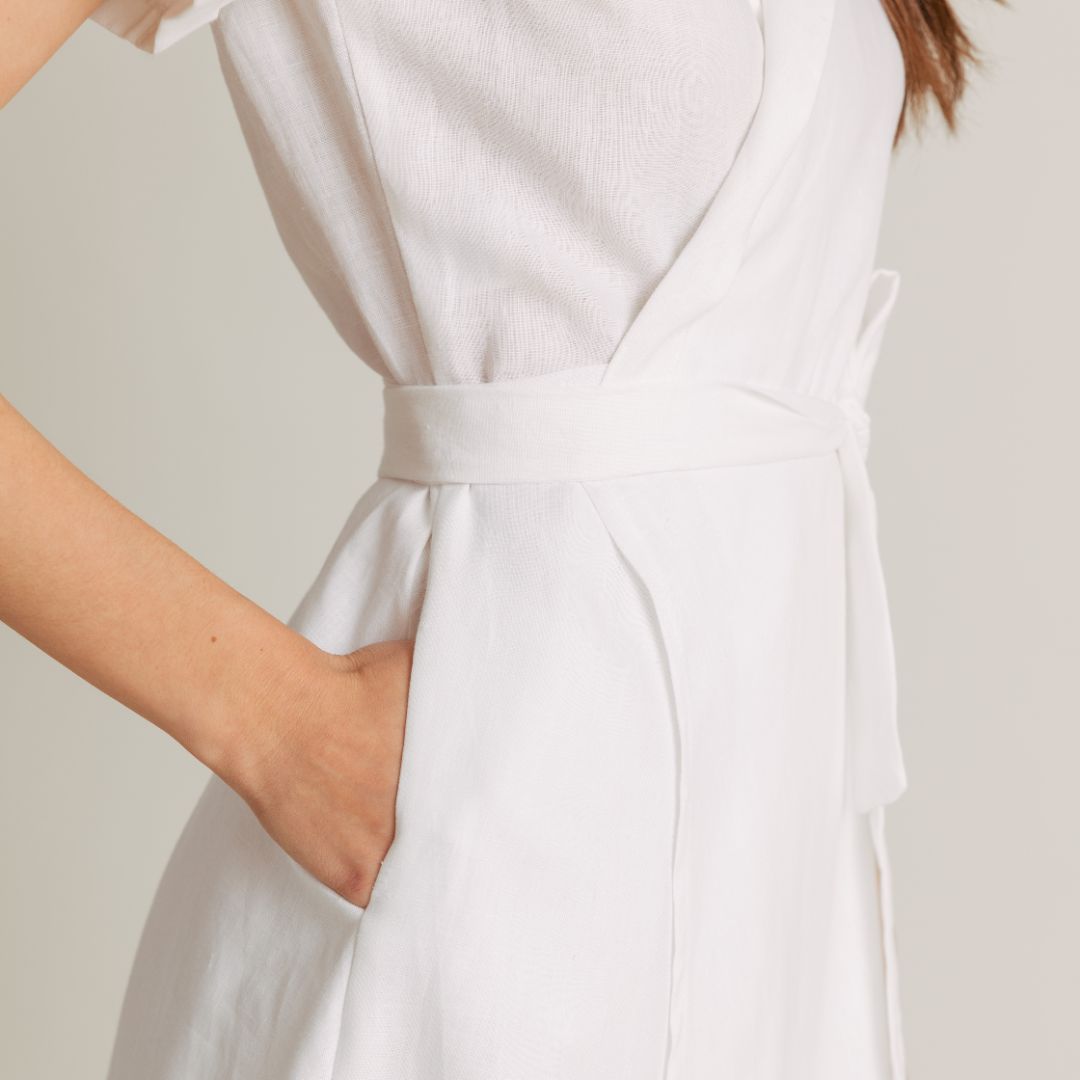 Josephine Linen Wrap Dress